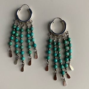 ARTISAN Turquoise & Silver Statement Earrings
